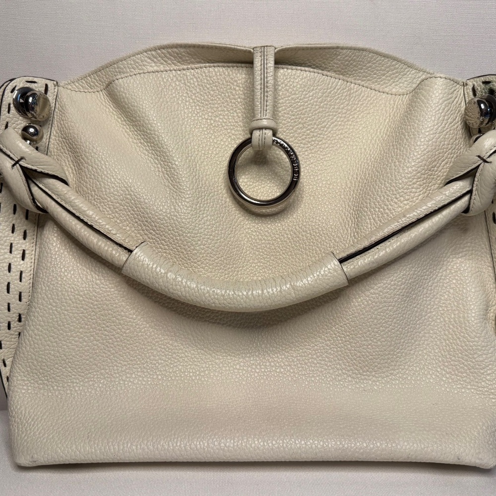 Vintage BCBG Maxazria Large White Leather Shoulder Bag